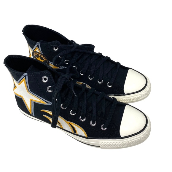 Converse Chuck Taylor High Top Shoes Canvas Black Yellow Women's Size A08007C - Picture 3 of 9